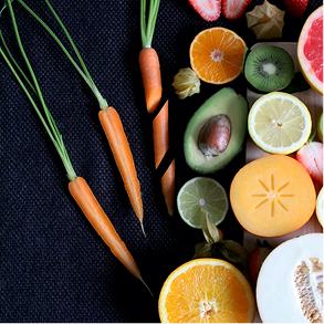 Carrots, Avocado, and Oranges